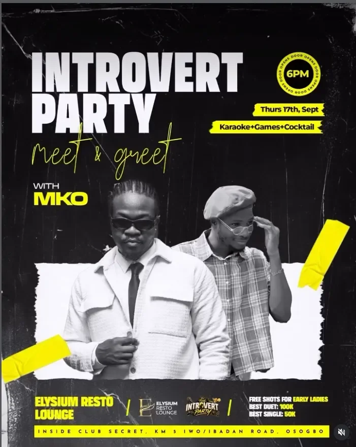 THE INTROVERT PARTY - MEET & GREET WITH MKO THE COMEDIAN